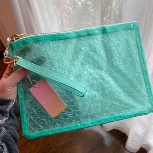 SCLxTARGET flat green heart bubble pouch BRAND NEW